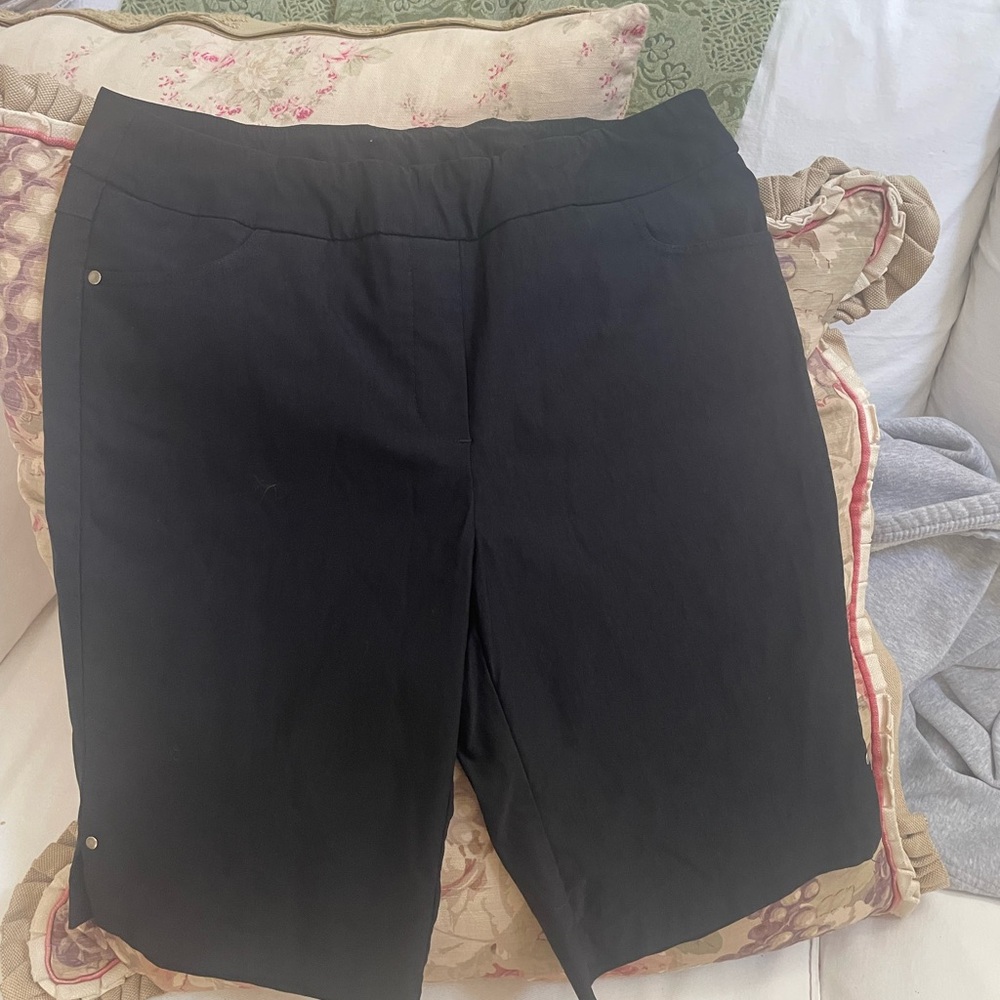 Tribal Black Bermuda Shorts Classic Knee-Length Design
